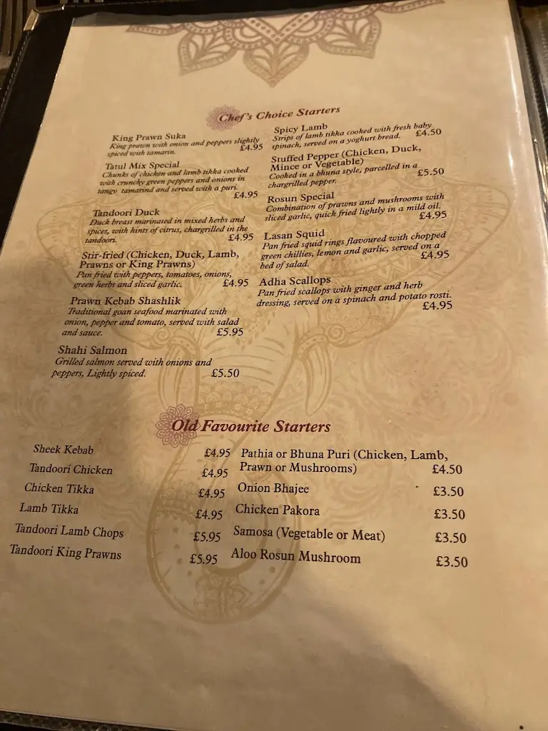 Menu_Maharaja Indian Cuisine_Chipping Campden_image_1