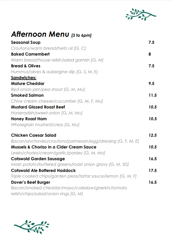 Menu_Coffee at The Noel Arms_Chipping Campden_image_1