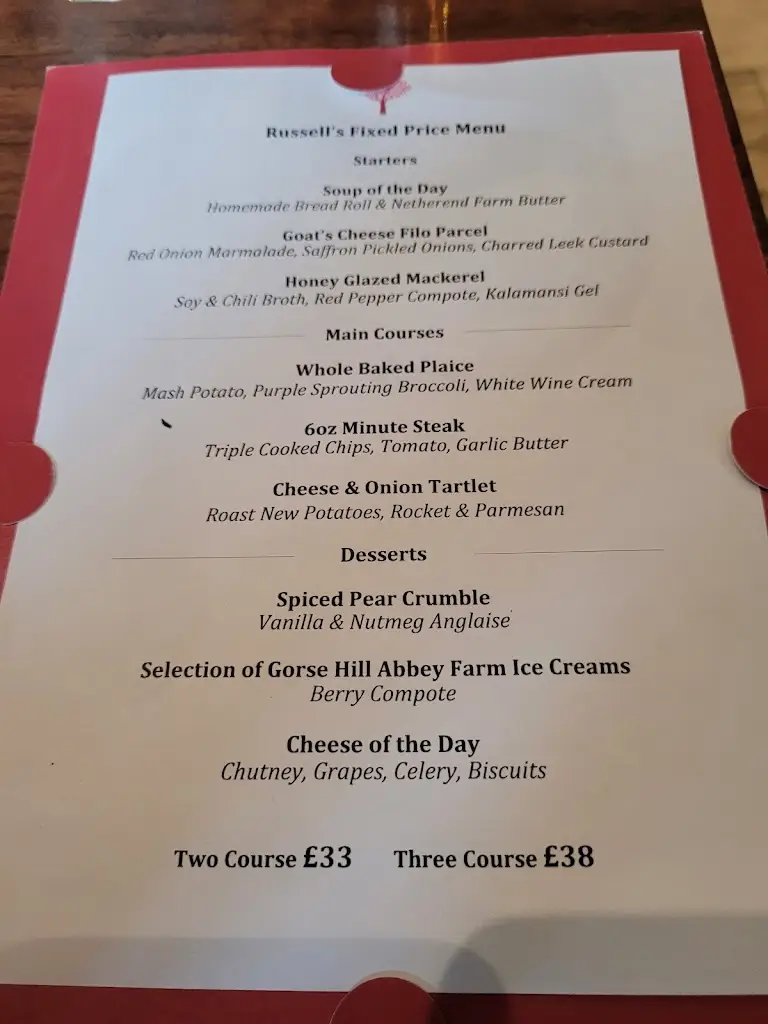 Menu_Russell’s of Broadway_Chipping Campden_image_2