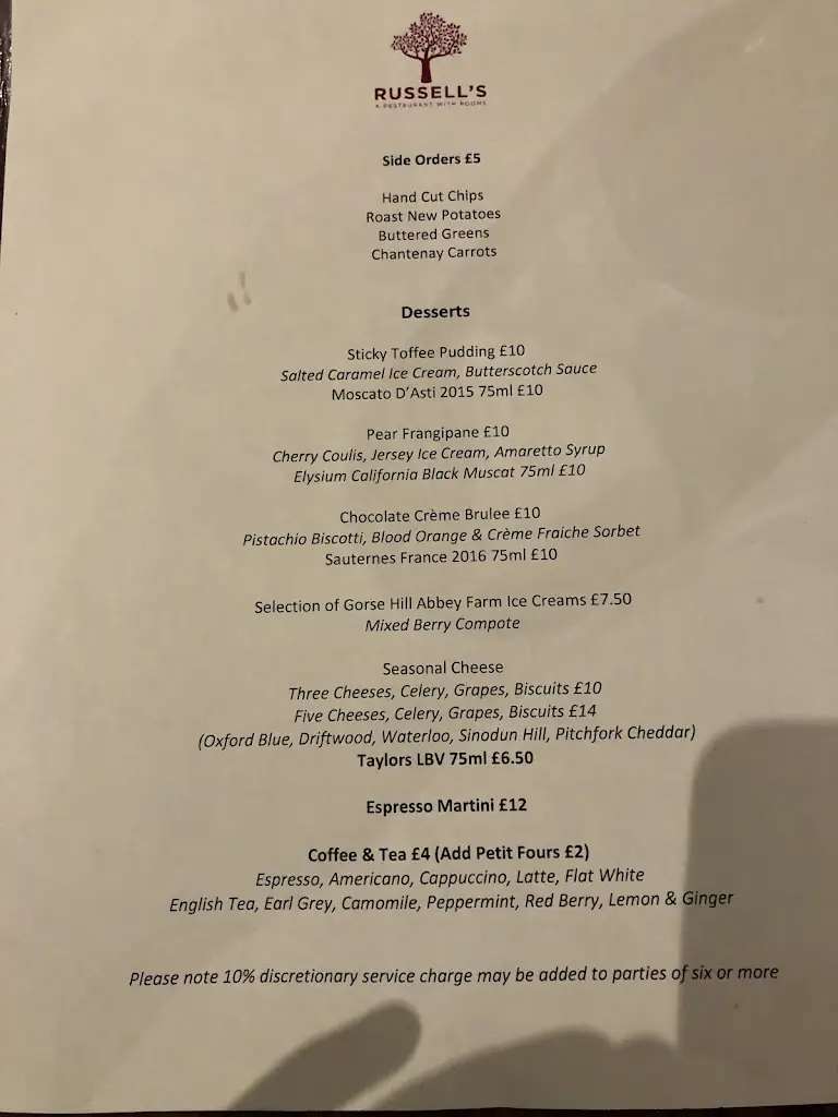 Menu_Russell’s of Broadway_Chipping Campden_image_3