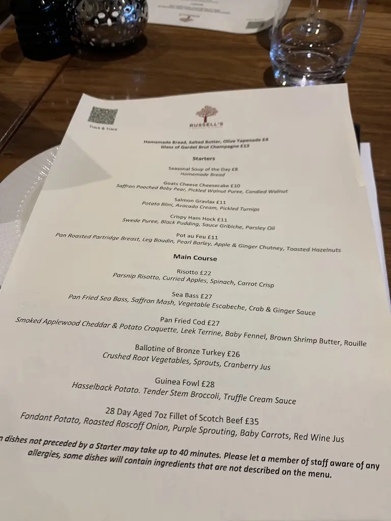 Menu_Russell’s of Broadway_Chipping Campden_image_4