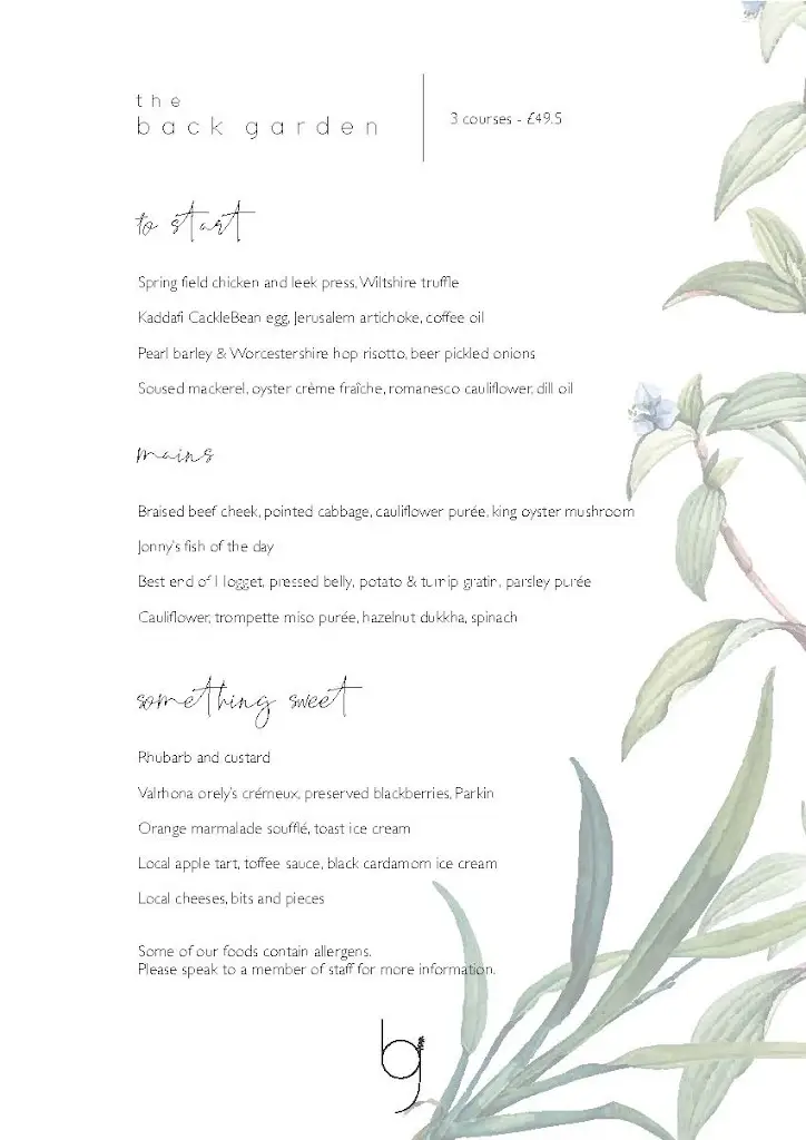 Menu_The Back Garden_Chipping Campden_image_2