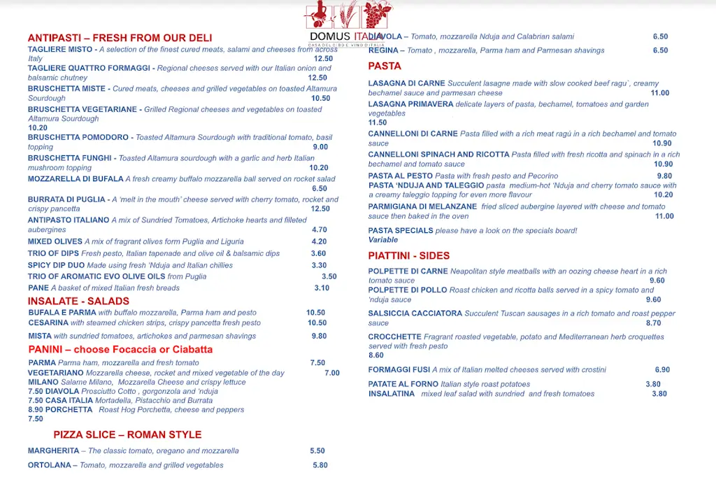 Menu_Domus Italia Chorlton_Chorlton_image_1