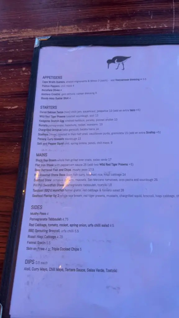 Menu_The Oystercatcher_Chorlton_image_1