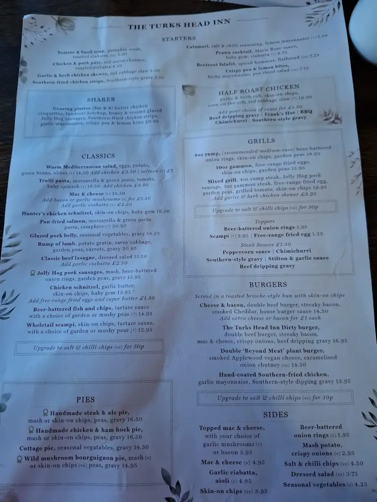 Menu_The Turks Head_Chickerell_image_3