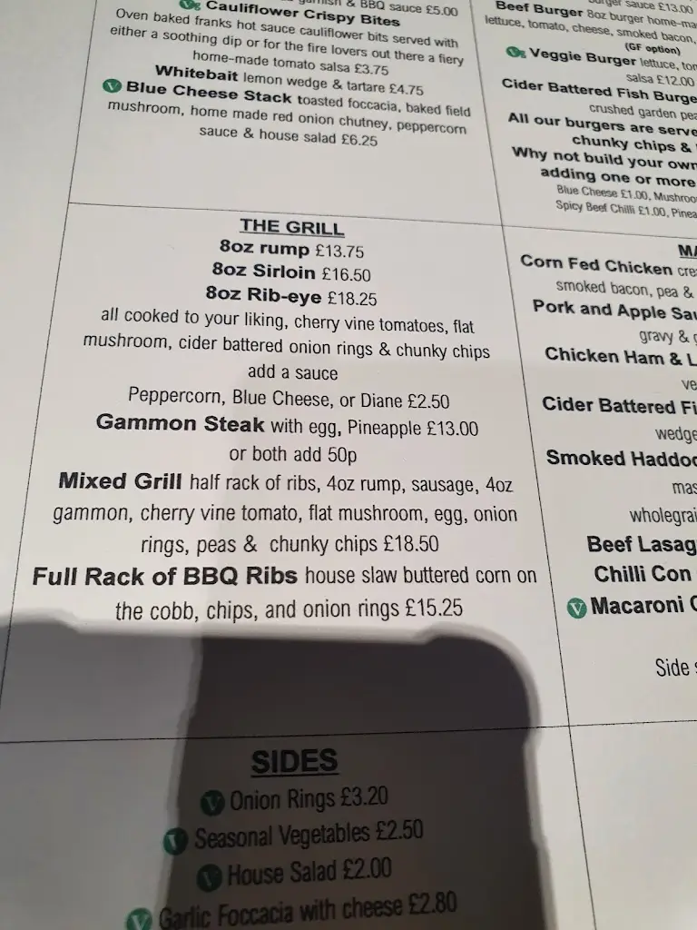 Menu_The Marquis of Granby_Chickerell_image_2