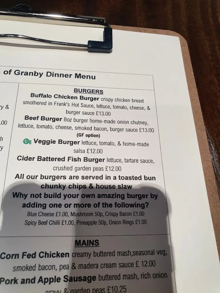 Menu_The Marquis of Granby_Chickerell_image_3