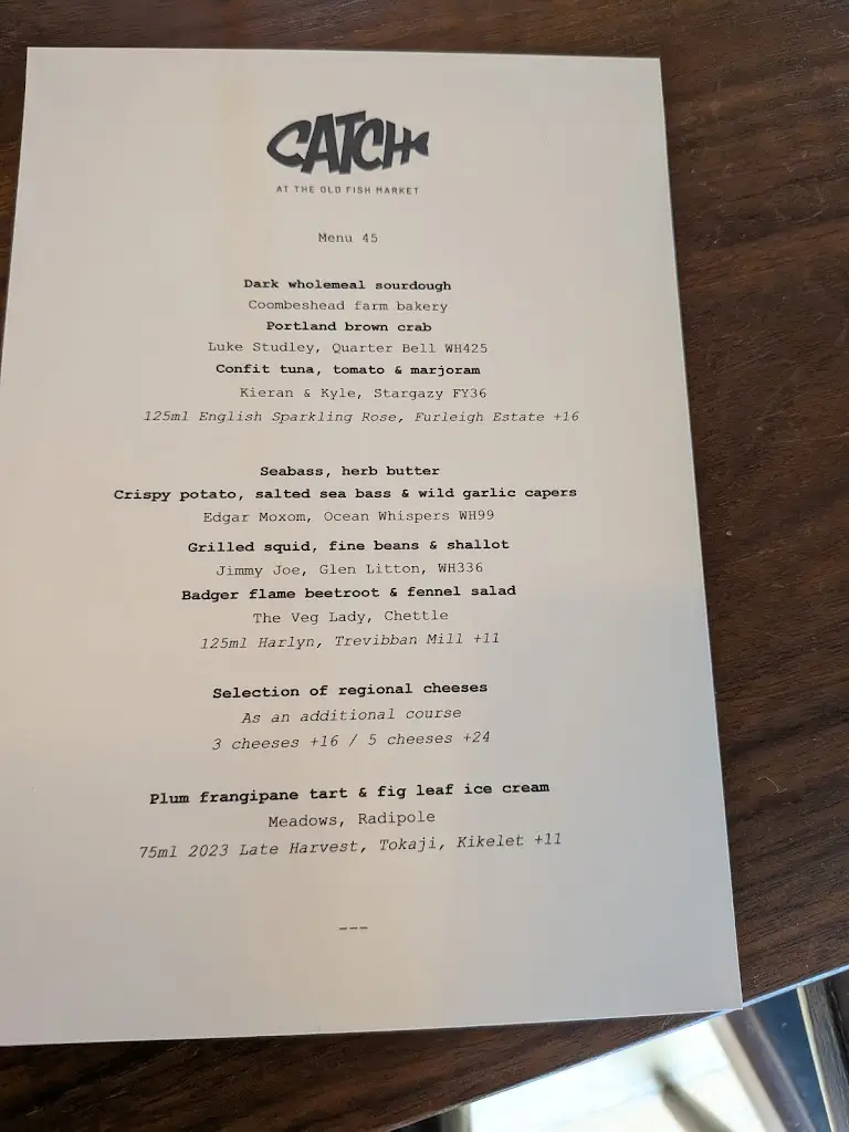 Menu_Catch at The Old Fish Market_Chickerell_immagine_2