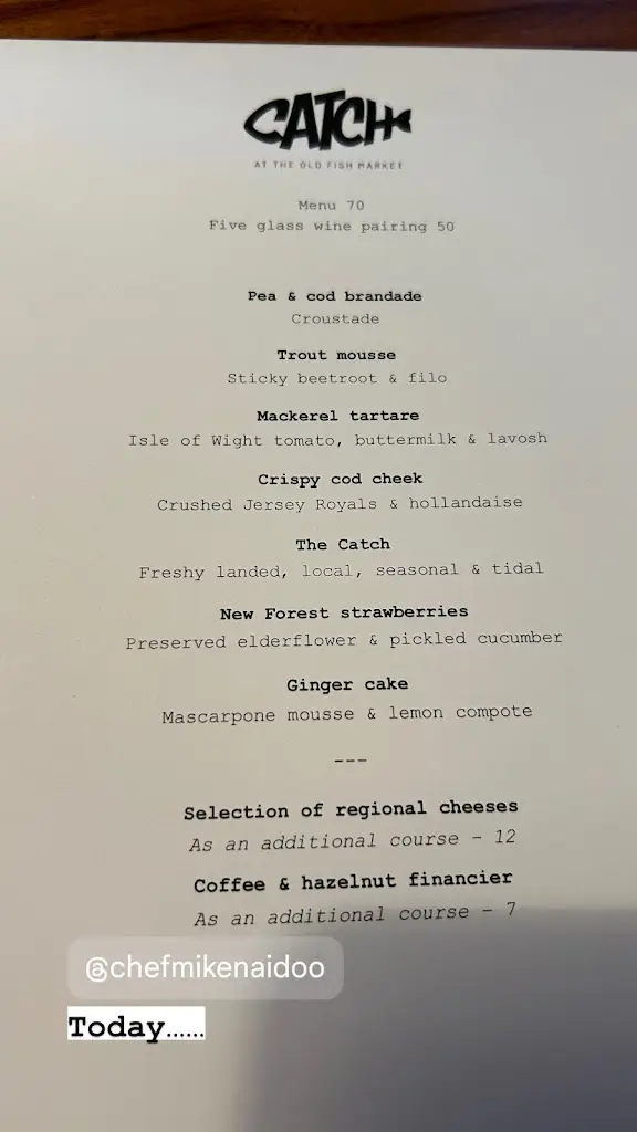 Menu_Catch at The Old Fish Market_Chickerell_immagine_4