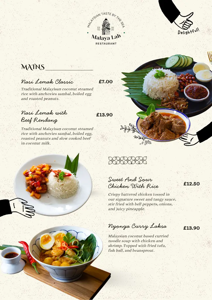 Menu_Malaya Lah Restaurant, Carlton Hotel_Chickerell_image_3