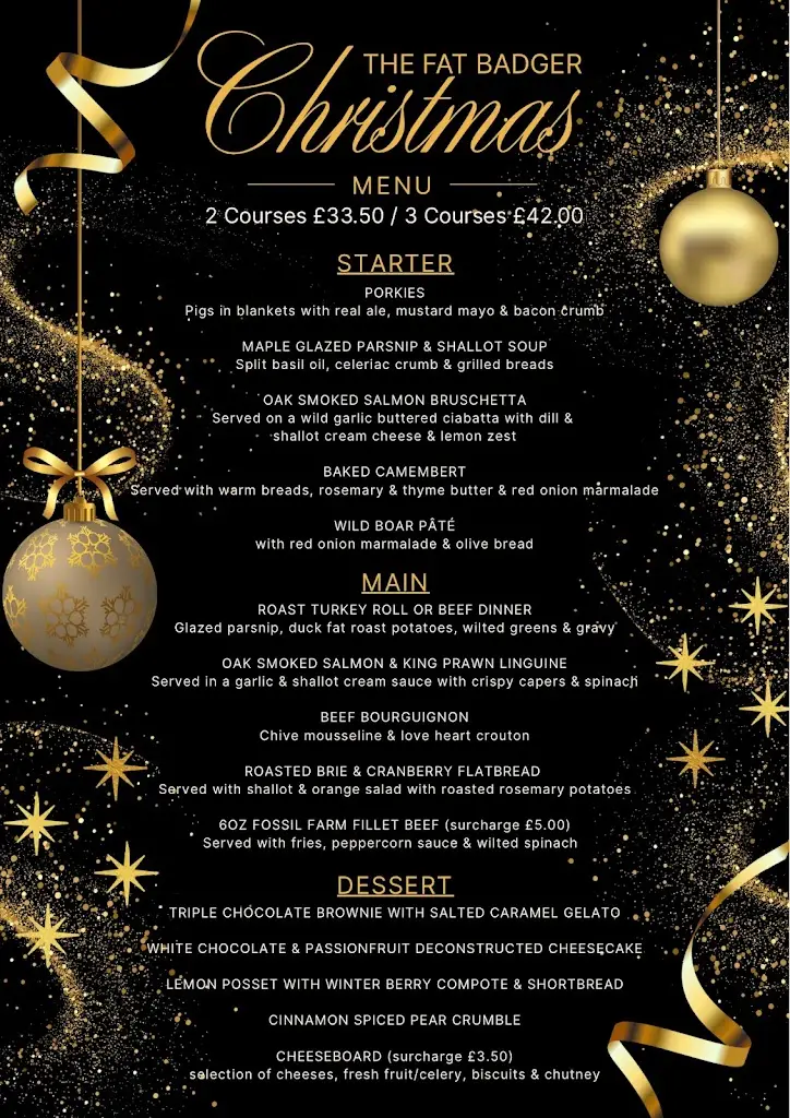 Menu_The Fat Badger_Chickerell_image_1