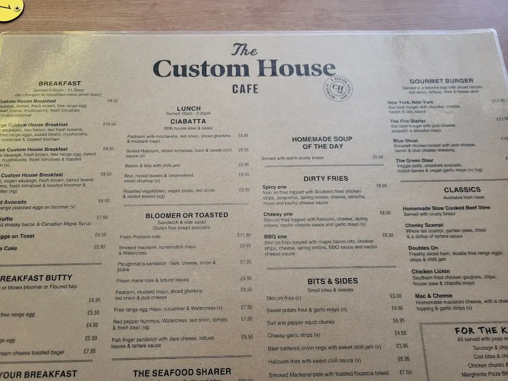 Menu_Custom House Cafe_Chickerell_imagen_1