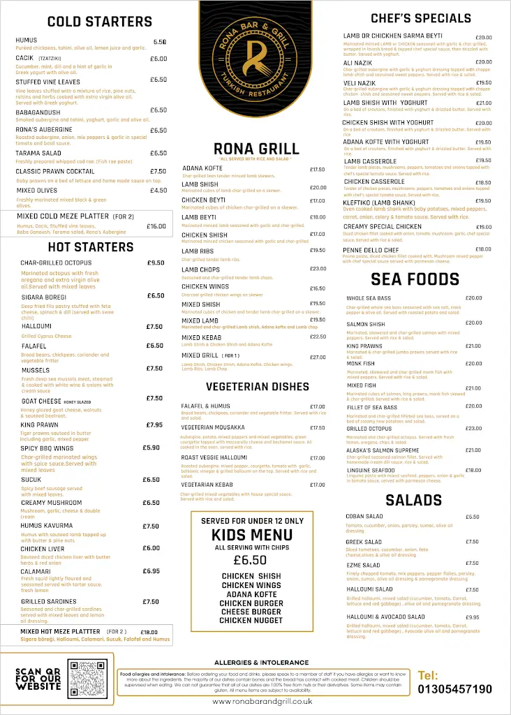 Menu_Rona Bar & Grill Turkish Restaurant, Weymouth_Chickerell_image_1