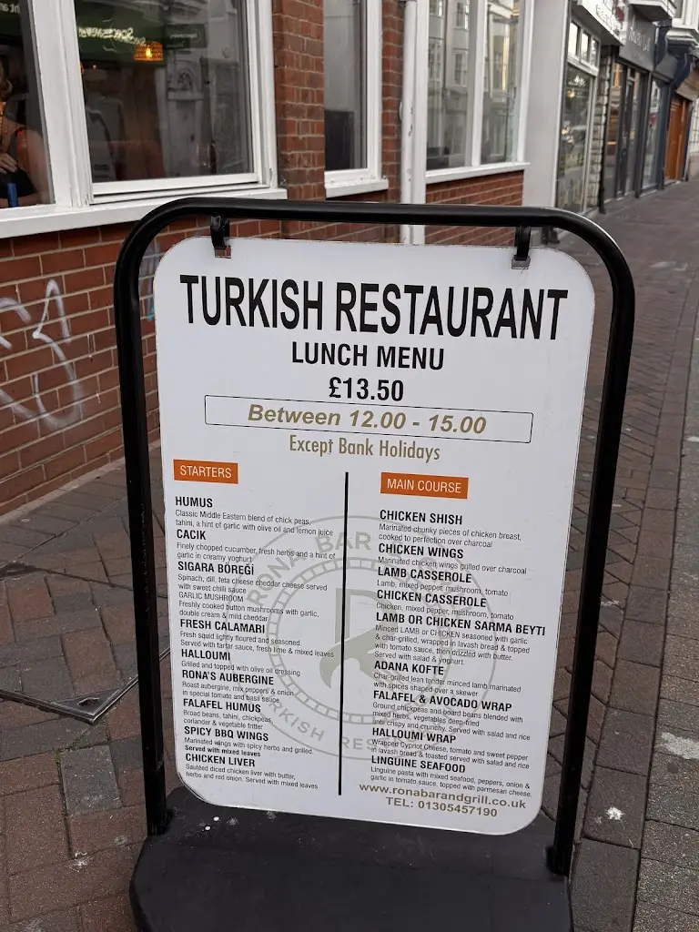 Menu_Rona Bar & Grill Turkish Restaurant, Weymouth_Chickerell_image_3