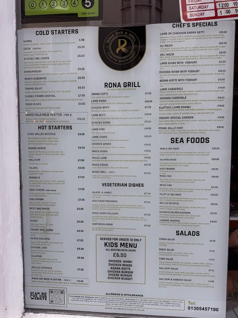 Menu_Rona Bar & Grill Turkish Restaurant, Weymouth_Chickerell_image_4