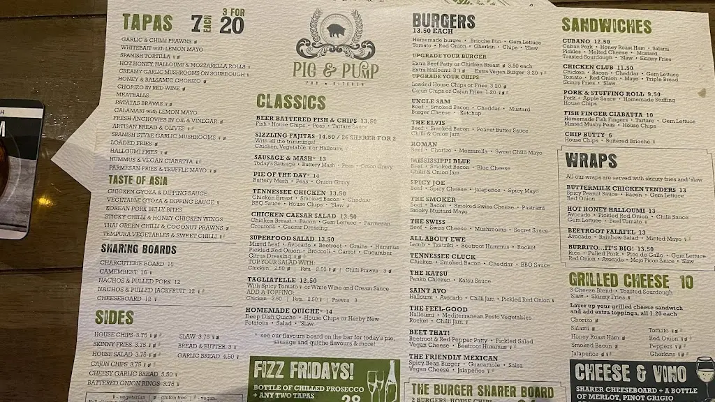 Menu_The Pig & Pump_Chesterfield_image_2