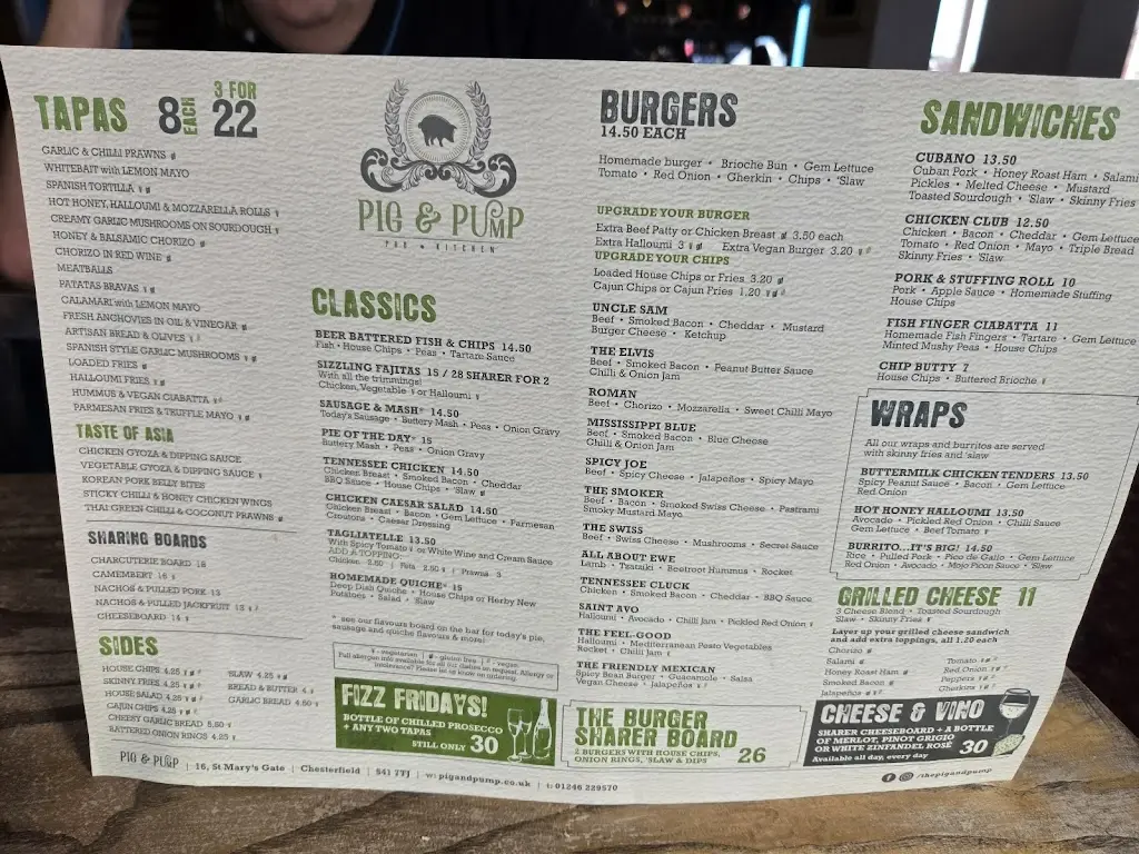 Menu_The Pig & Pump_Chesterfield_image_3