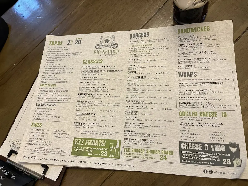 Menu_The Pig & Pump_Chesterfield_image_4