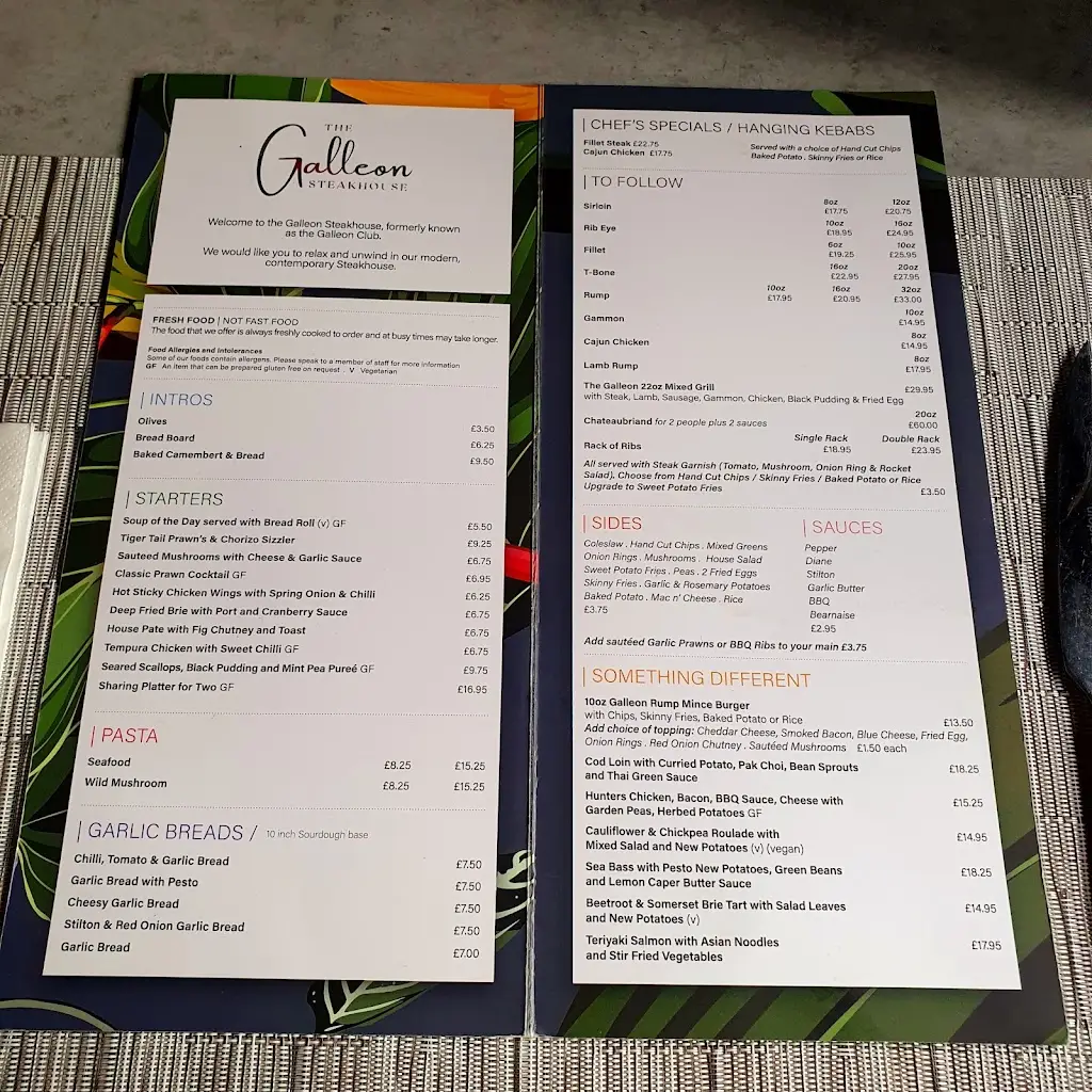 Menu_The Galleon Restaurant_Chesterfield_image_1
