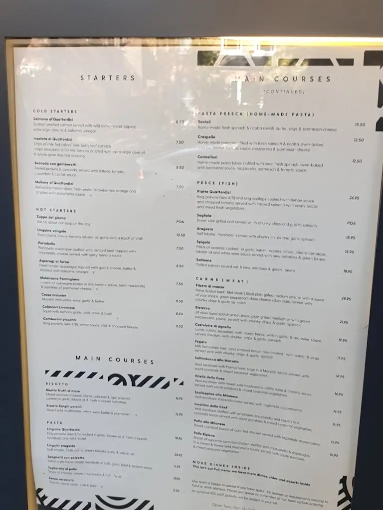 Menu_Quattordici Italian Restaurant | Chislehurst_Chislehurst_imagen_1