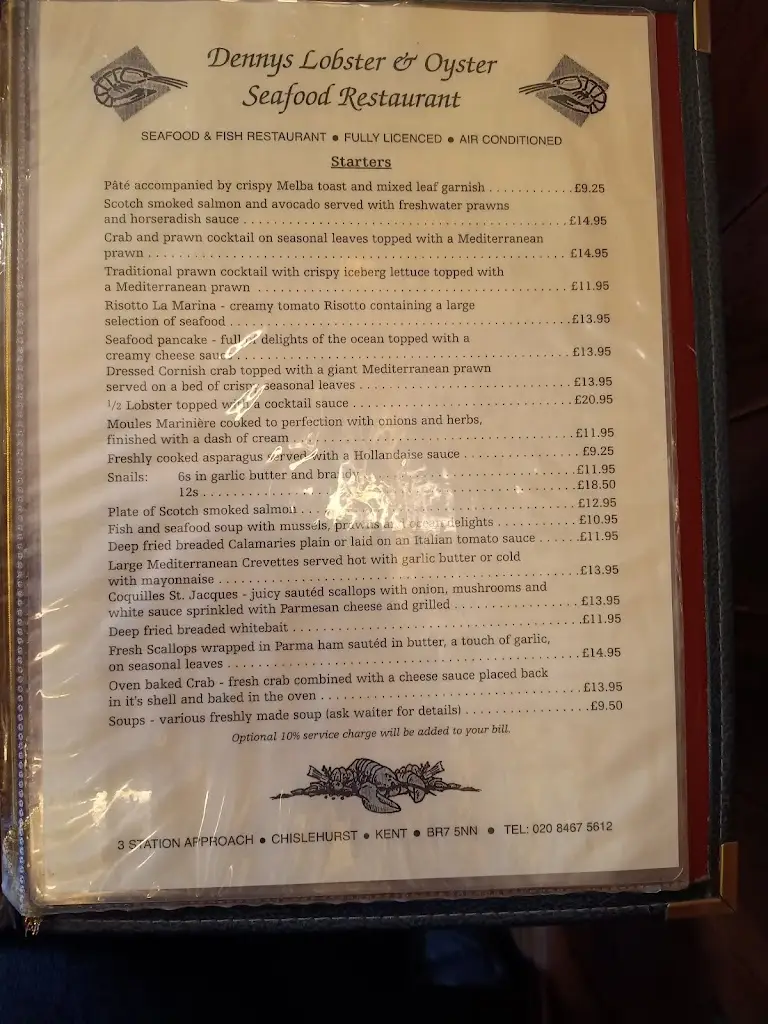 Menu_Dennys Lobster & Oyster Seafood Restaurant_Chislehurst_image_3
