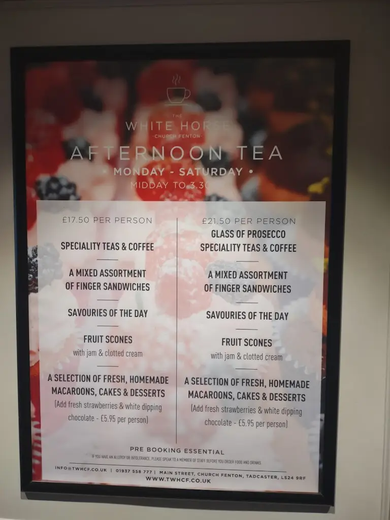 Menu_The White Horse_Church Fenton_image_2