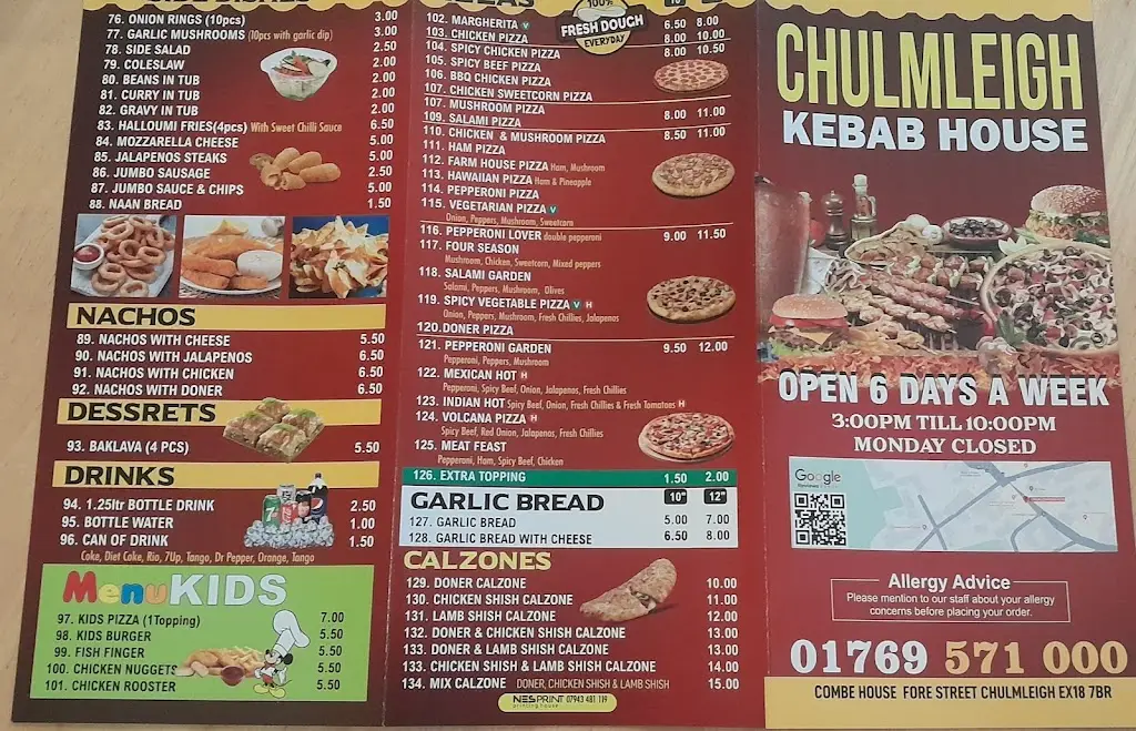 Menu_Chulmleigh Kebab House_Chulmleigh_image_1