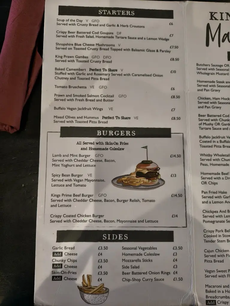 Menu_The Kings Arms_Church Stretton_image_1