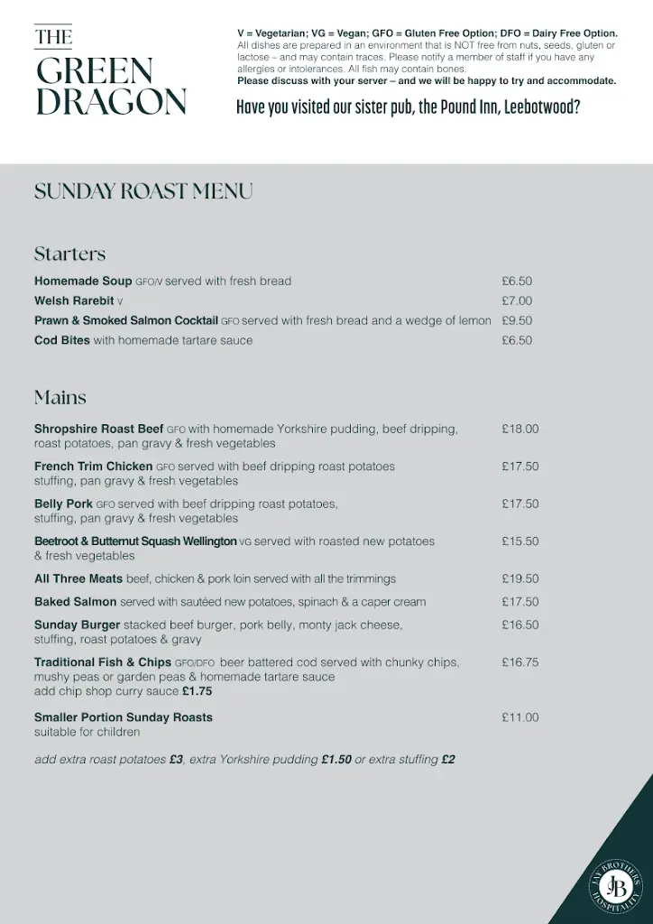 Menu_The Green Dragon_Church Stretton_image_3