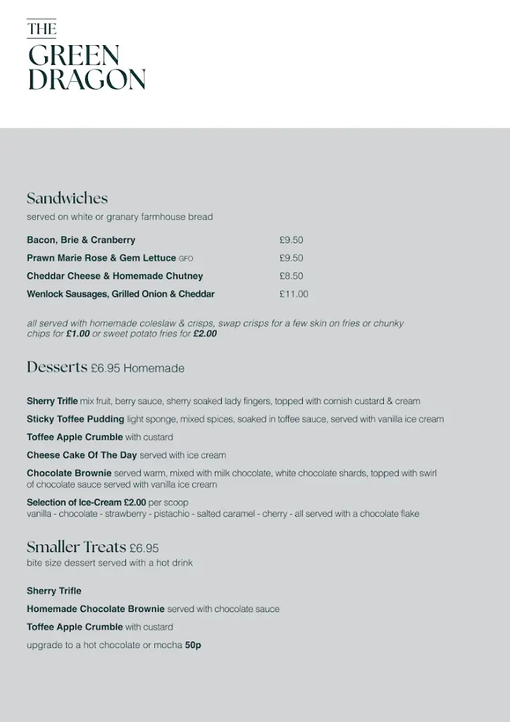 Menu_The Green Dragon_Church Stretton_image_4