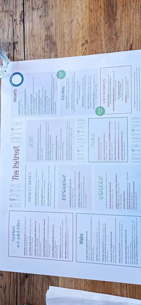 Menu_Retreat Restaurant and Bar_Chudleigh_image_1