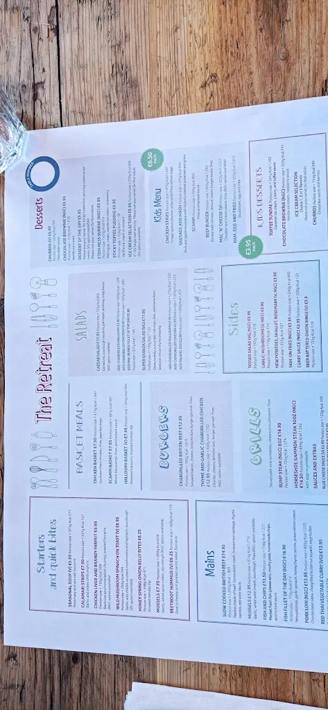 Menu_Retreat Restaurant and Bar_Chudleigh_image_2