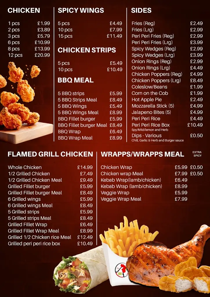 Menü_Chicken Land Chorleywood_Chorleywood_Bild_1