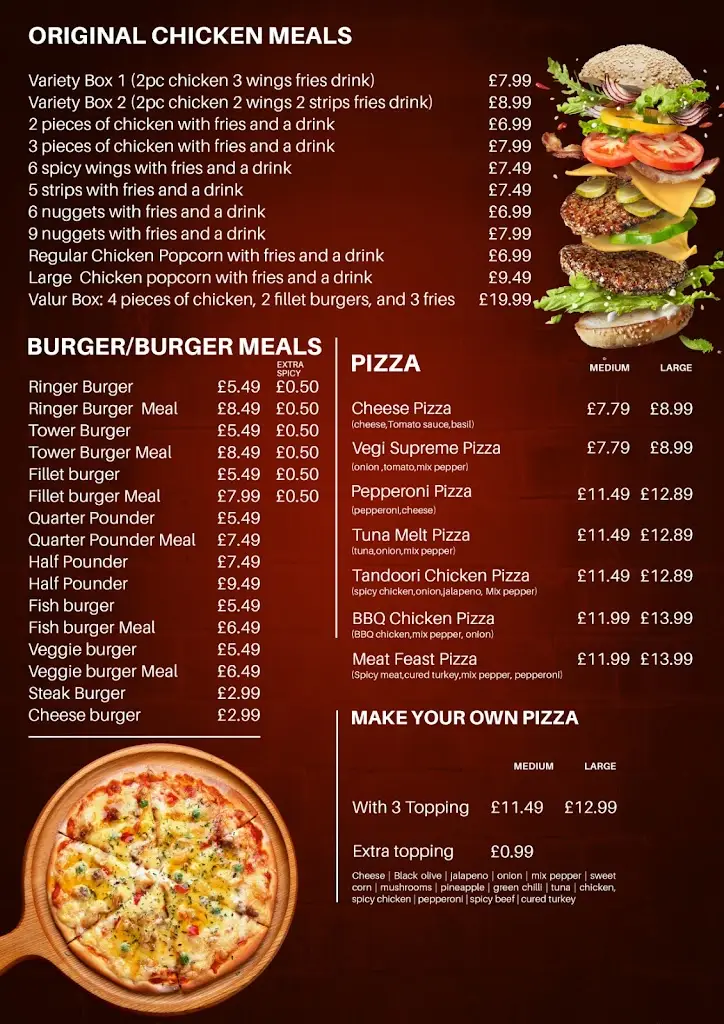 Menü_Chicken Land Chorleywood_Chorleywood_Bild_2