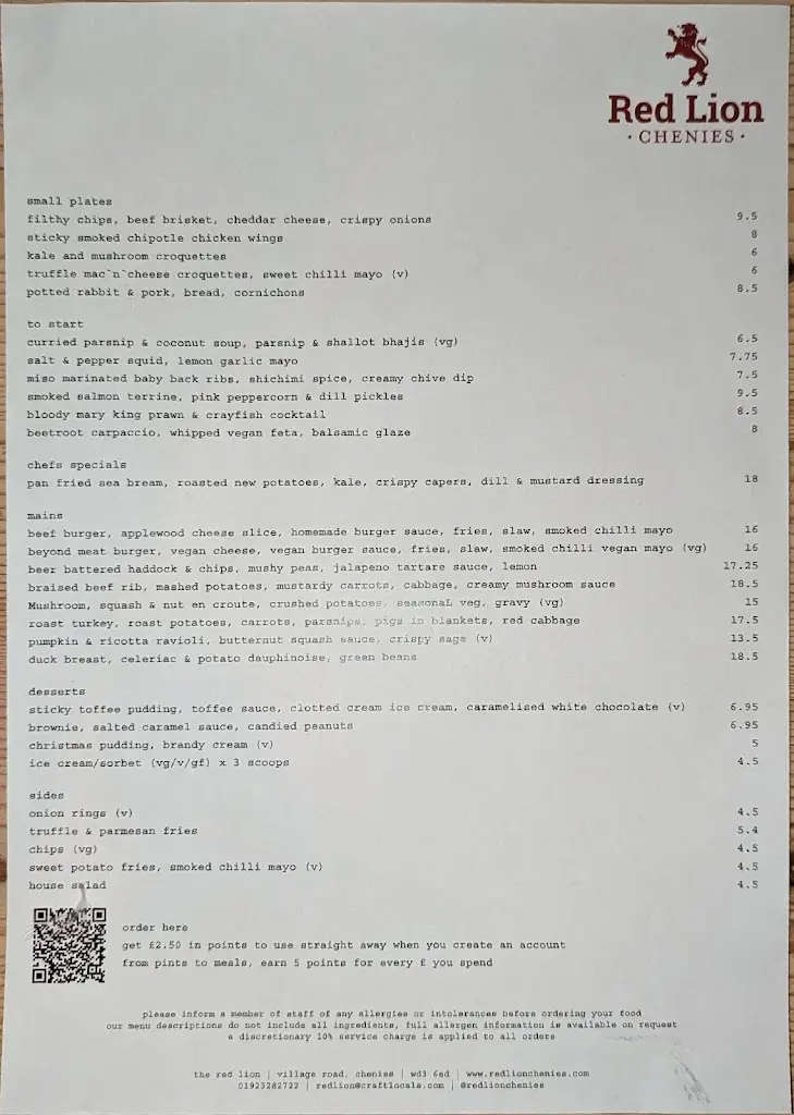 Menu_The Red Lion_Chorleywood_image_2