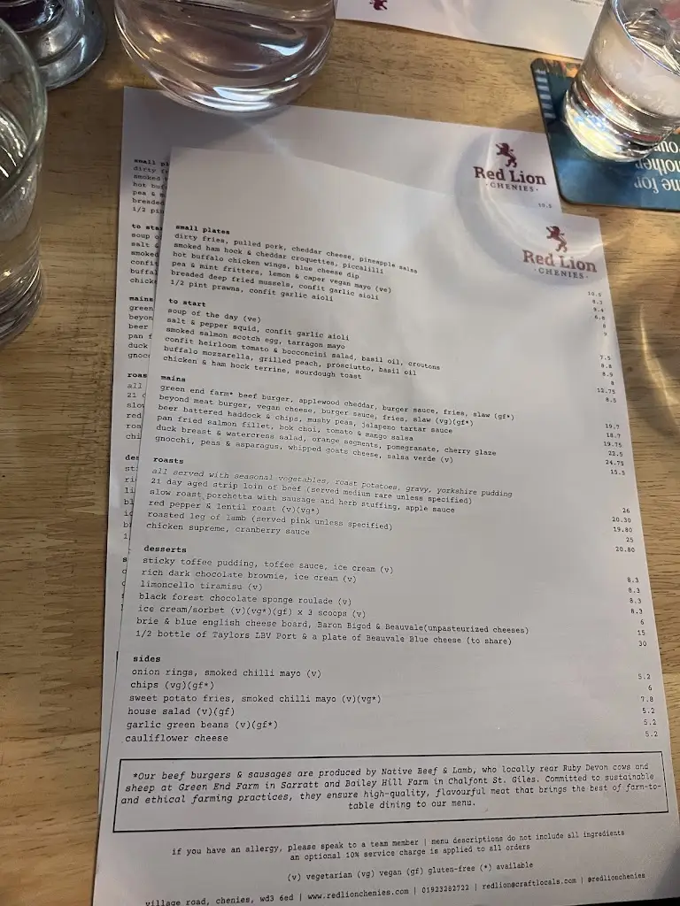 Menu_The Red Lion_Chorleywood_image_4