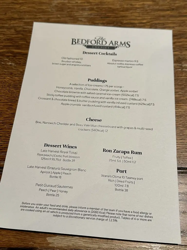 Menu_Bedford Arms_Chorleywood_image_1