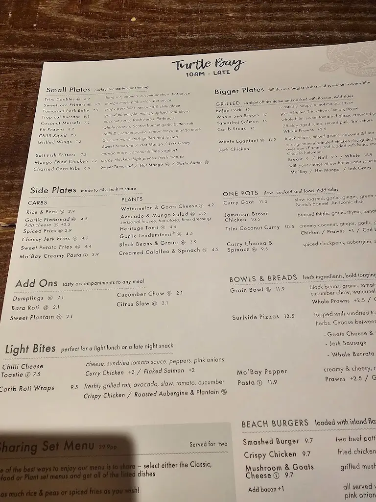 Menü_Turtle Bay Brindleyplace Birmingham_City and Borough of Birmingham_Bild_4