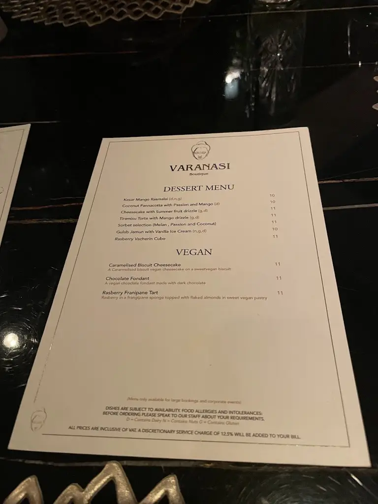 Menu_Varanasi Boutique Restaurant_City of Leicester_image_1