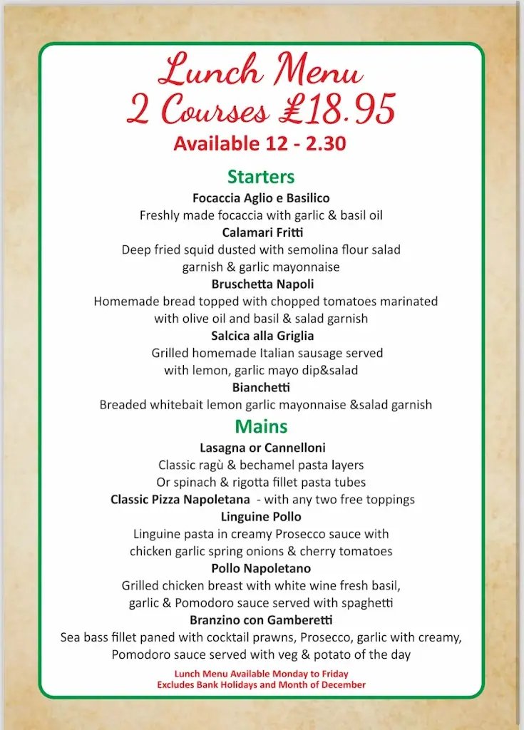 Menu_La Passione_Cirencester_imagen_3