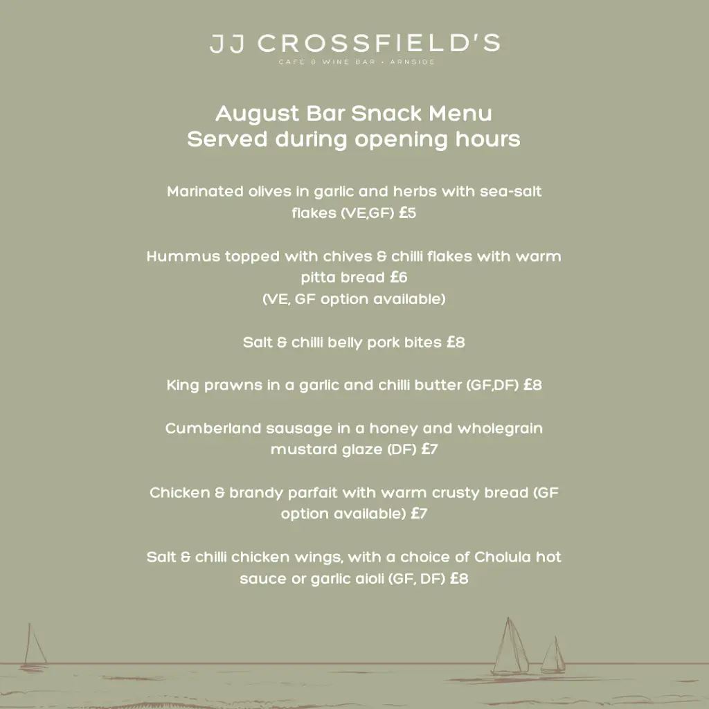 Menu_JJ Crossfield's Cafe & Bar Arnside_Arnside_image_3