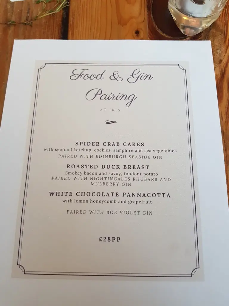 Menu_Iris Restaurant_City and Borough of Wakefield_image_4