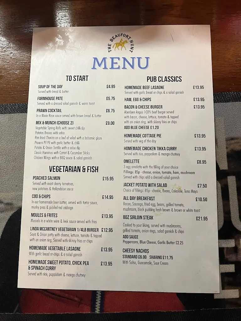 Menu_The Beaufort Hunt_Chipping Sodbury_image_2