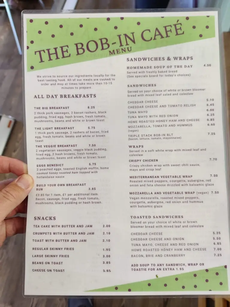Menu_The Bob-In Café_Arnside_image_1