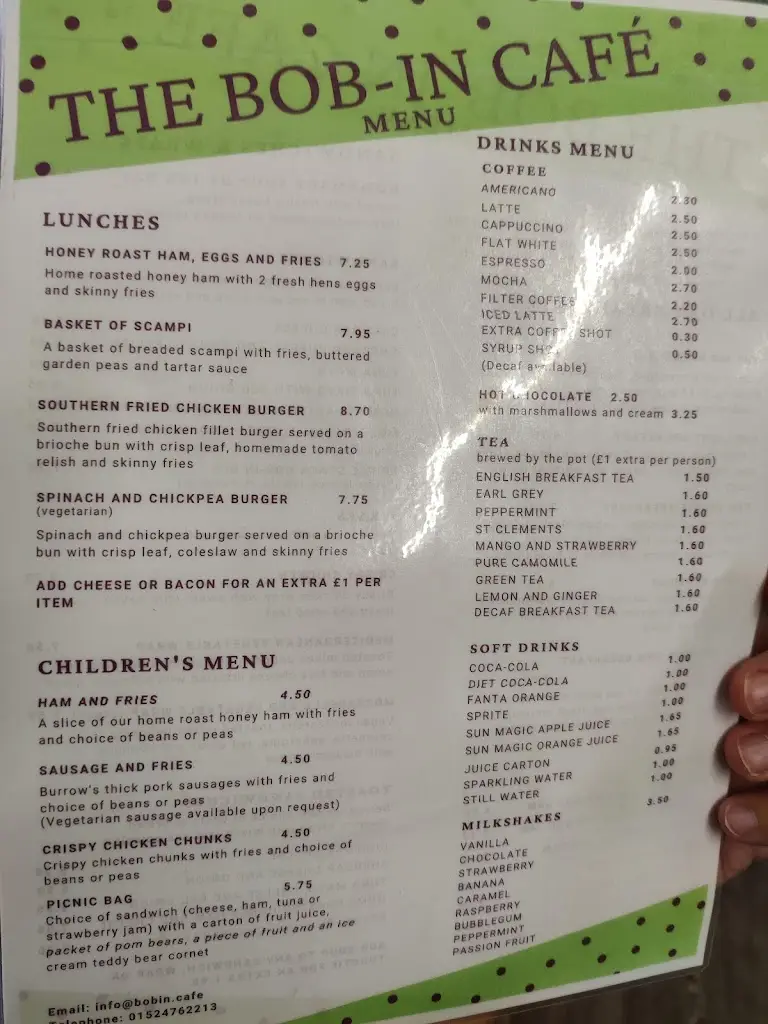 Menu_The Bob-In Café_Arnside_image_2