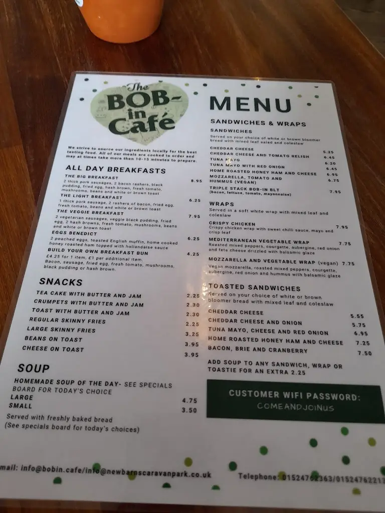 Menu_The Bob-In Café_Arnside_image_3