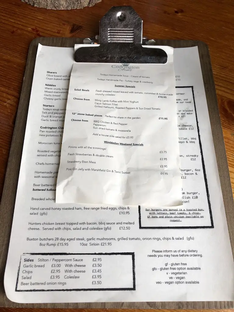 Menu_The Codrington Arms Pub & Restaurant_Chipping Sodbury_immagine_2