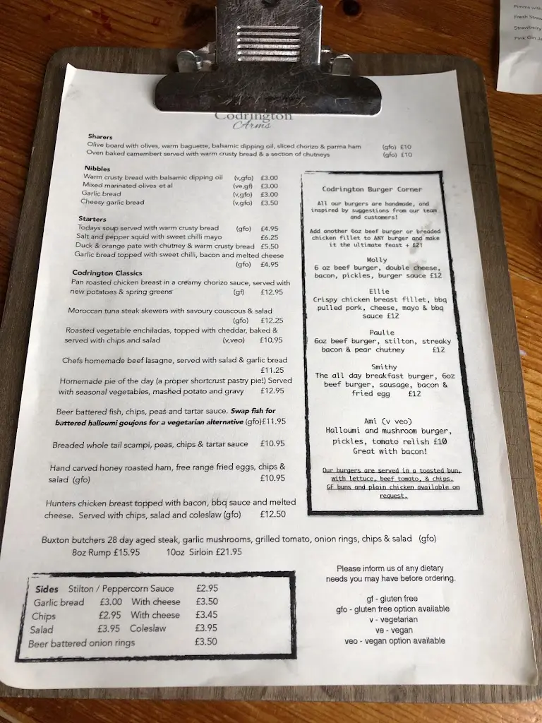 Menu_The Codrington Arms Pub & Restaurant_Chipping Sodbury_immagine_3