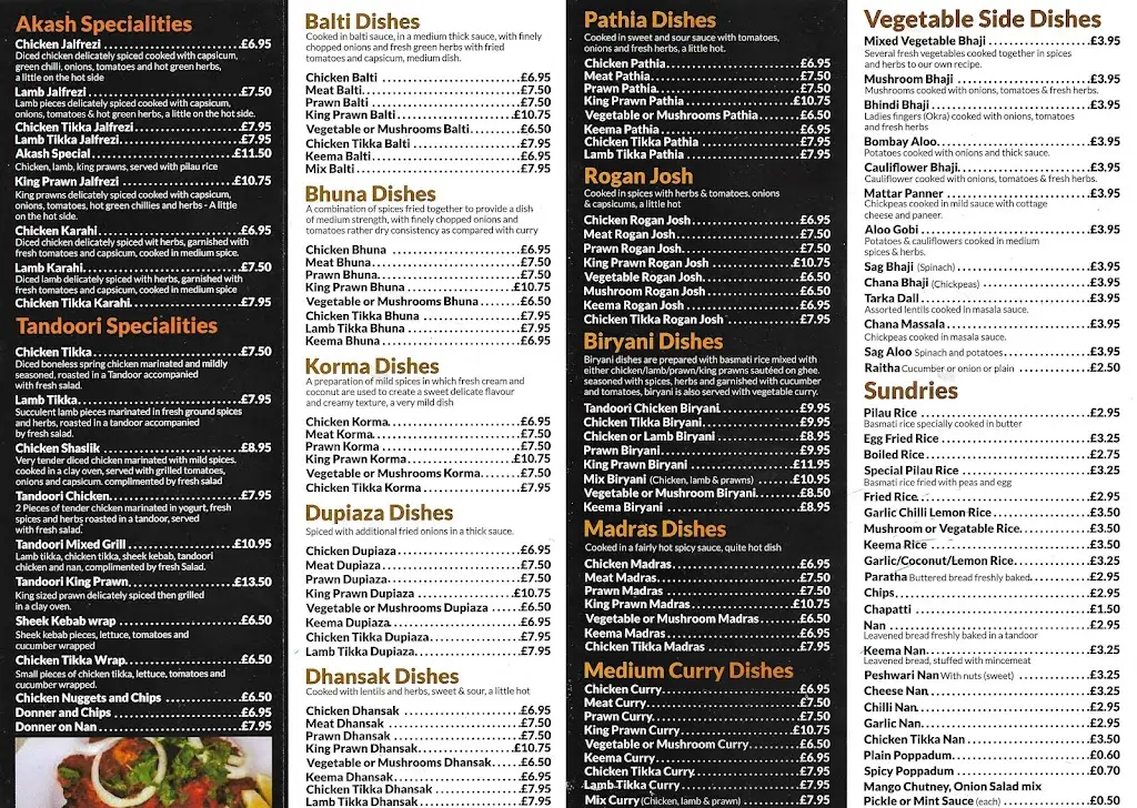 Menu_Akash Indian Cuisine - Restaurant - Takeaways_Cinderford_image_1
