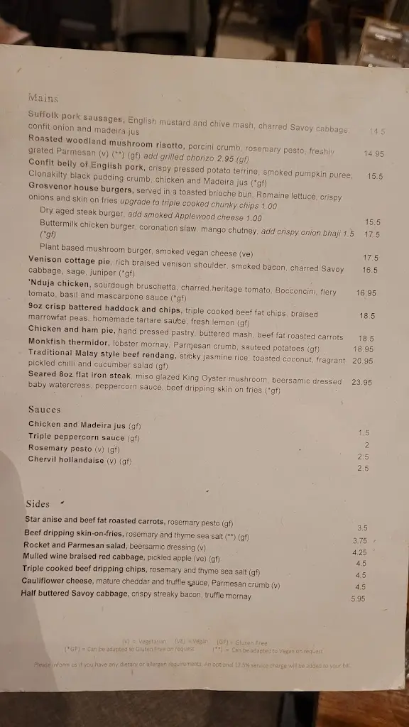 Menu_The Duke of Cambridge_Churt_image_2